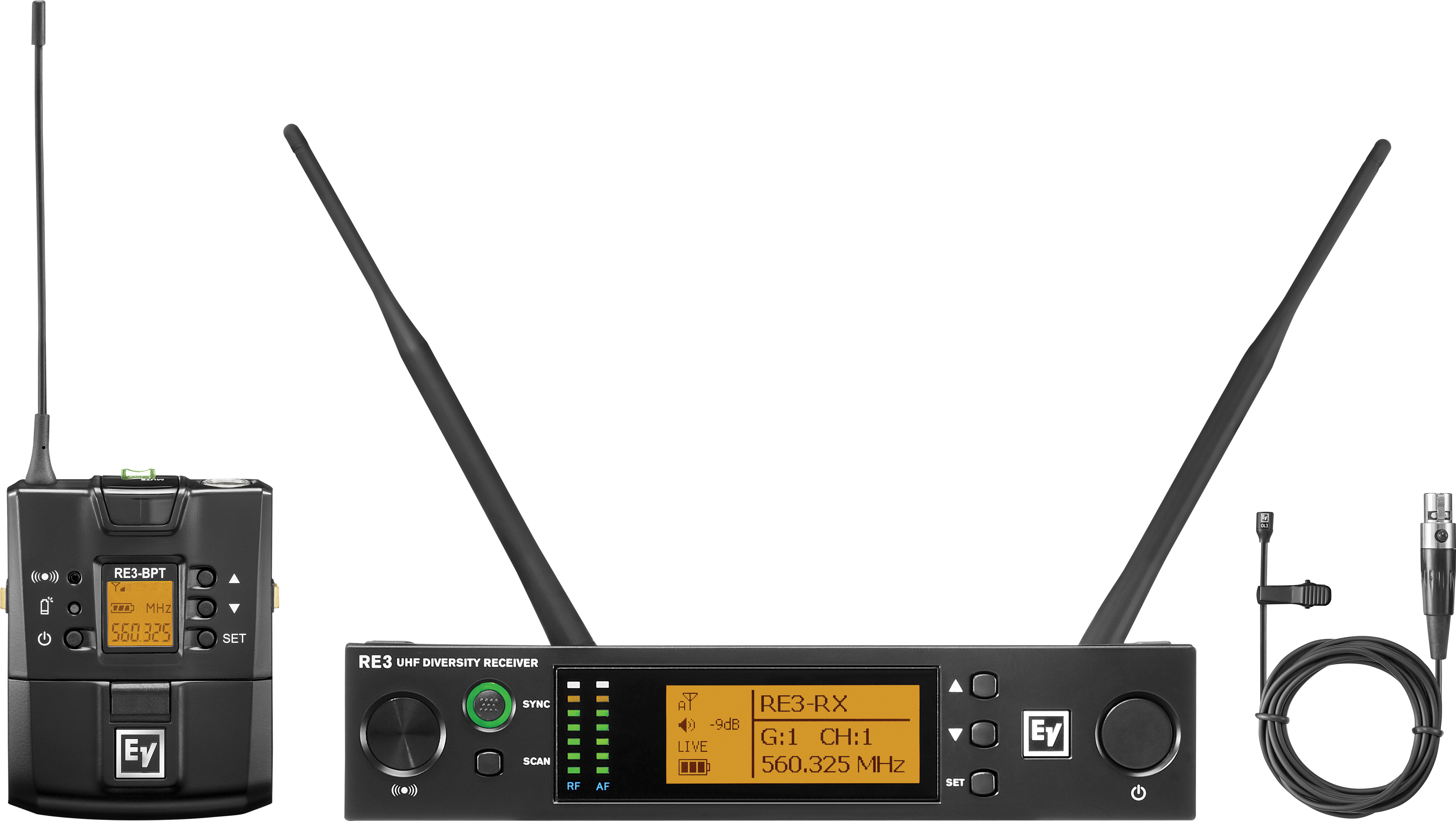 RE3-BPOL-5H Bodypack set, omni lavalier 560-596MHz