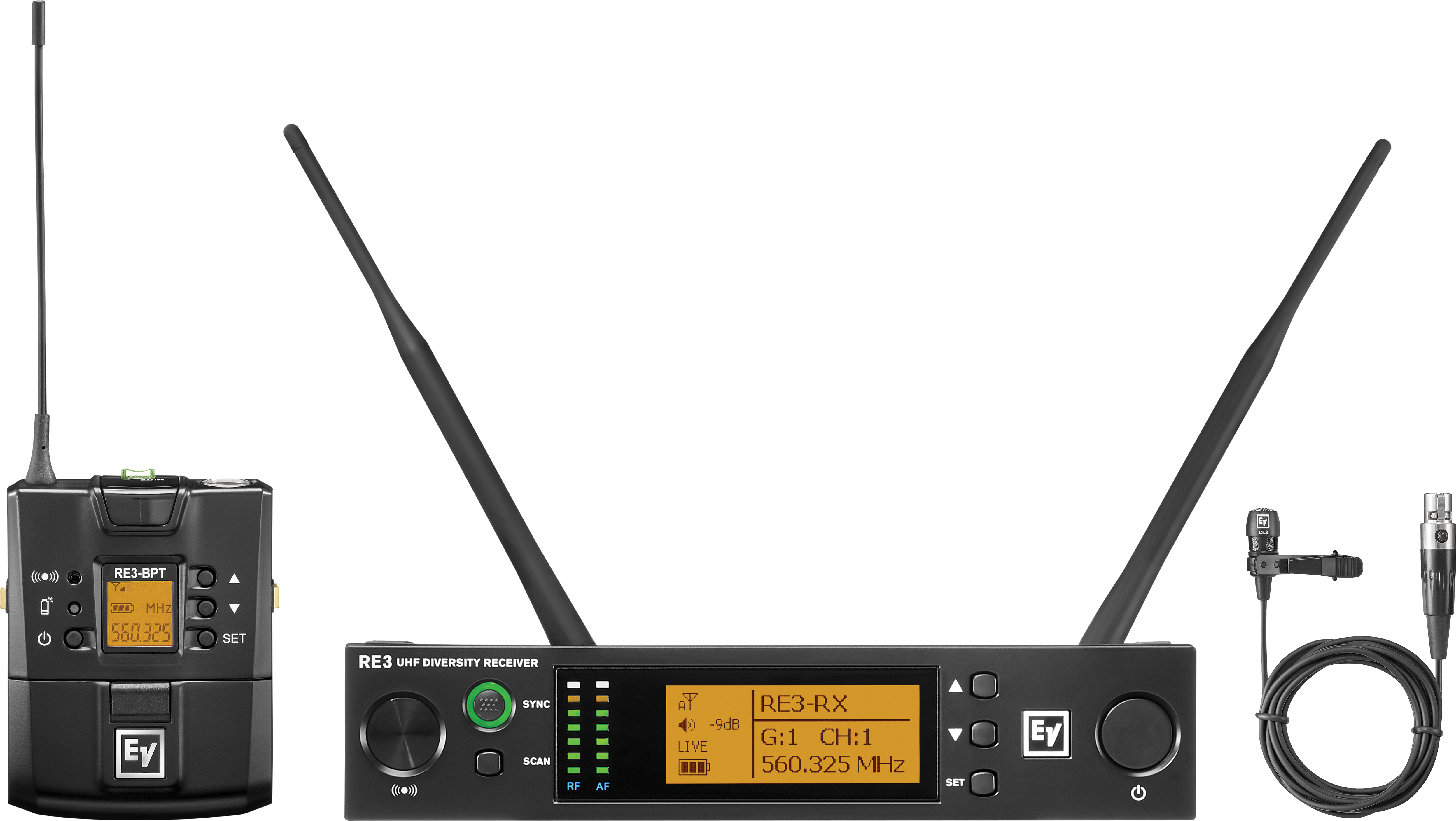 RE3-BPCL-5H Bodypack set, cardioid mic 560-596MHz