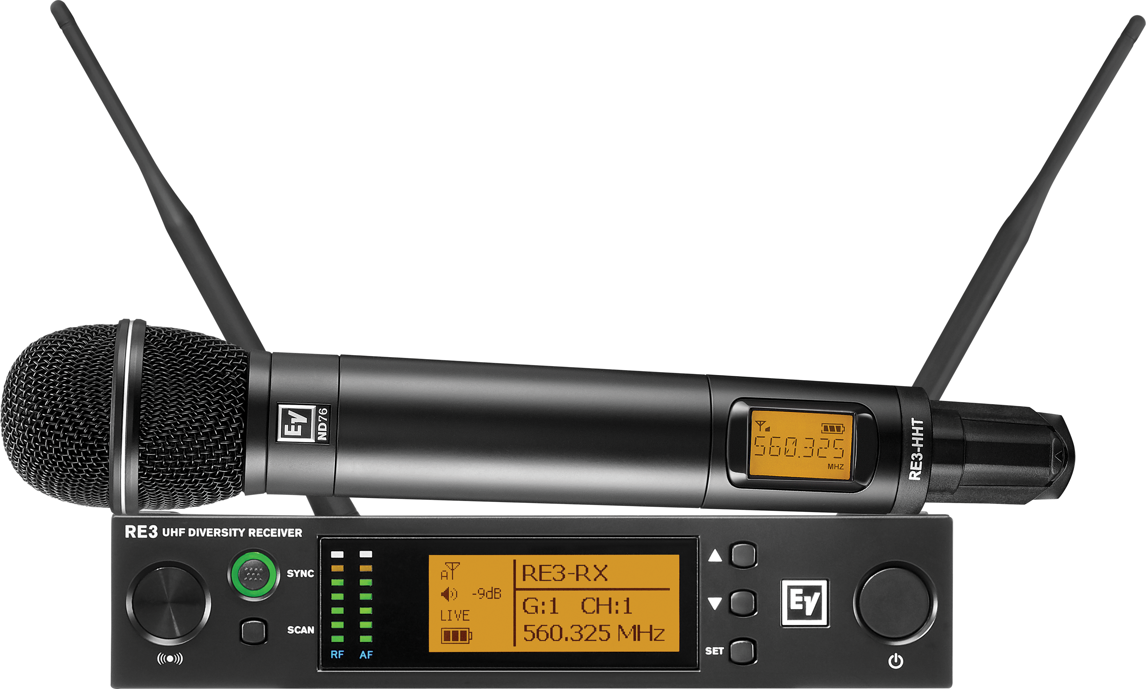 RE3-ND76-5H Handheld set with ND76 head 560-596MHz