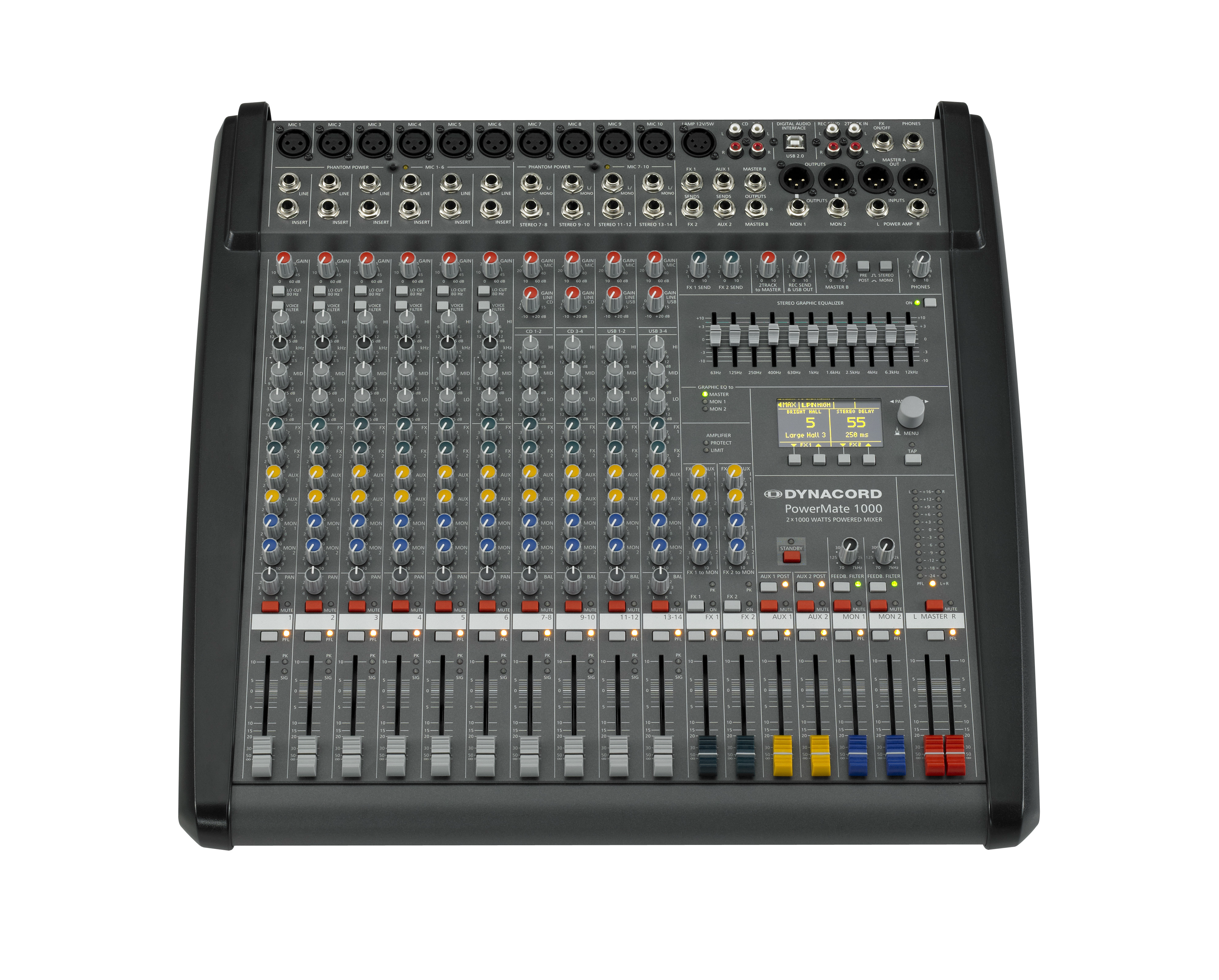 PM1000-3 Powered mixer, 10 mic channels